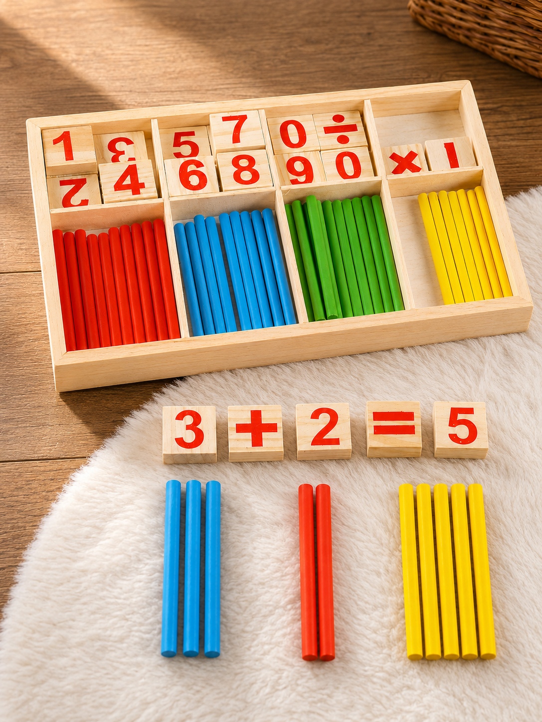 Wooden maths learning toy